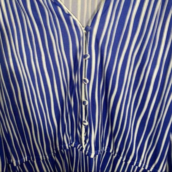 VNTG SEARS button up stripe belted dress 20 - Picture 3 of 4